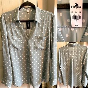 EXPRESS Baby Blue Collared Blouse